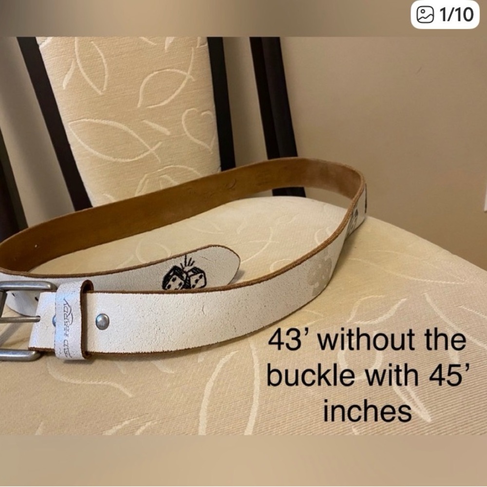 💰Ed Hardy💰 Genuine Leather  
Graphic Belt - Unisex Style - Rare Vintage 💰